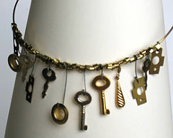 necklace made from old keys