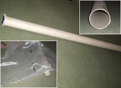 How can I reuse or recycle a big cardboard tube and some plastic?
