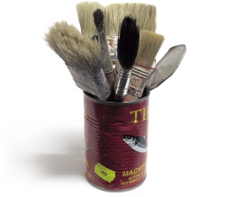 Paintbrushes in a can