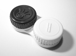 How can I reuse or recycle … contact lens containers?