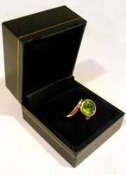 A jewellery box with a ring in it