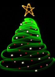 Christmas tree made of light