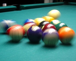 A pool table