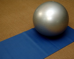 Yoga mat and ball