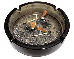 How can I reuse or recycle old ashtrays?