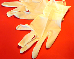 How can I reuse or recycle used disposable Latex gloves?