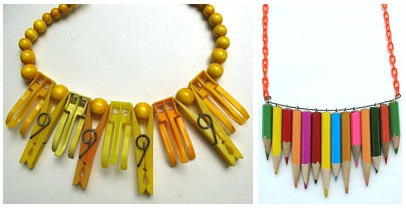 necklaces made from old junk