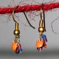 earrings out of recycled electronics