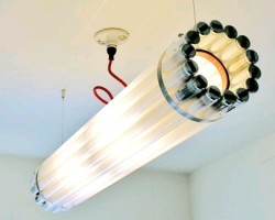 lighting tubes made into a light shade