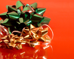 How can I reuse or recycle Christmas gift wrap bows?