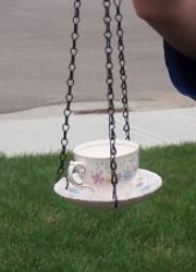 cup and saucer bird feeder