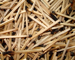 How can I reuse or recycle burned matchsticks?