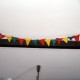 She recycled that! Upcycling novelty hats into bunting/pennants